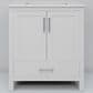 Lexora Home Jacques 30" Single Bathroom Vanity in White with 2 cm White Cultured Marble Top and Rectangular Sink, , large