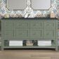 James Martin Vanities Breckenridge 60" Double Bathroom Vanity in Smokey Celadon with 3 cm Charcoal Soapstone Quartz Top and Rectangular Sinks, , large