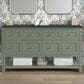 James Martin Vanities Breckenridge 60" Double Bathroom Vanity in Smokey Celadon with 3 cm Charcoal Soapstone Quartz Top and Rectangular Sinks, , large