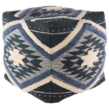 Surya Lachlan Pouf in Denim/Cream, , large
