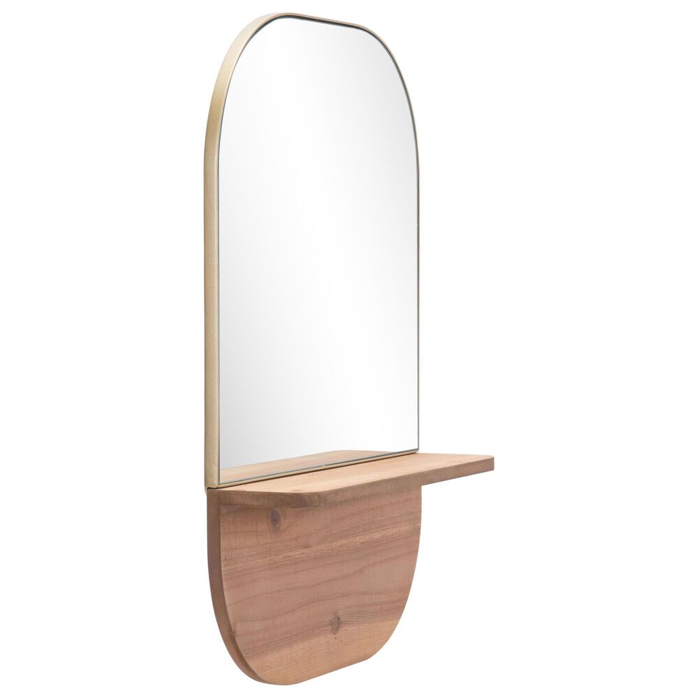 Zuo Modern Meridian Mirror in Gold and Brown, , large