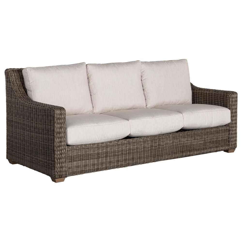 Venture Oasis Wicker Sofa with Birch Cushion in Ash Gray, , large