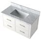 Lexora Home Castor 36" Single Bathroom Vanity in White with 2 cm White Carrara Marble Top and Rectangular Sink, , large