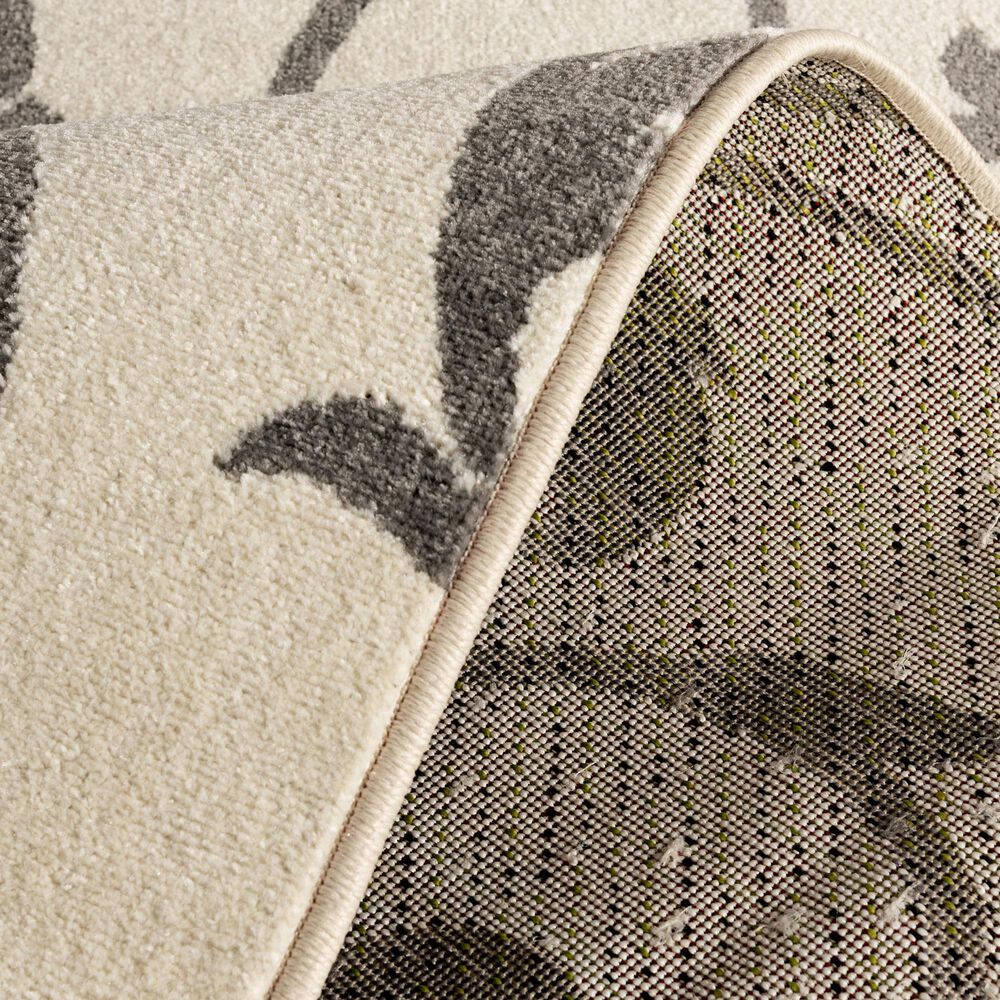 Central Oriental Terrace Tropic Macala 3&#39;3&quot; x 5&#39; Snow and Stone Area Rug, , large