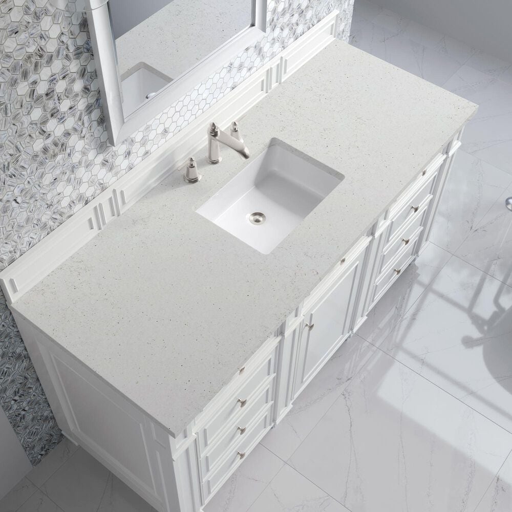 James Martin Bristol 60" Single Bathroom Vanity Cabinet in Bright White, , large