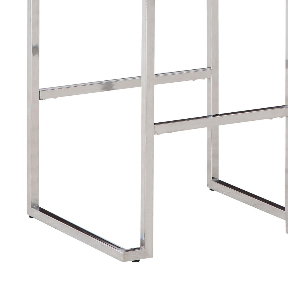Ashley Madanere Bar Stool Set of 2 in White/Chrome Finish, , large