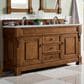 James Martin Vanities Brookfield 60" Double Bathroom Vanity in Country Oak with 3 cm Carrara White Marble Top and Rectangle Sink, , large