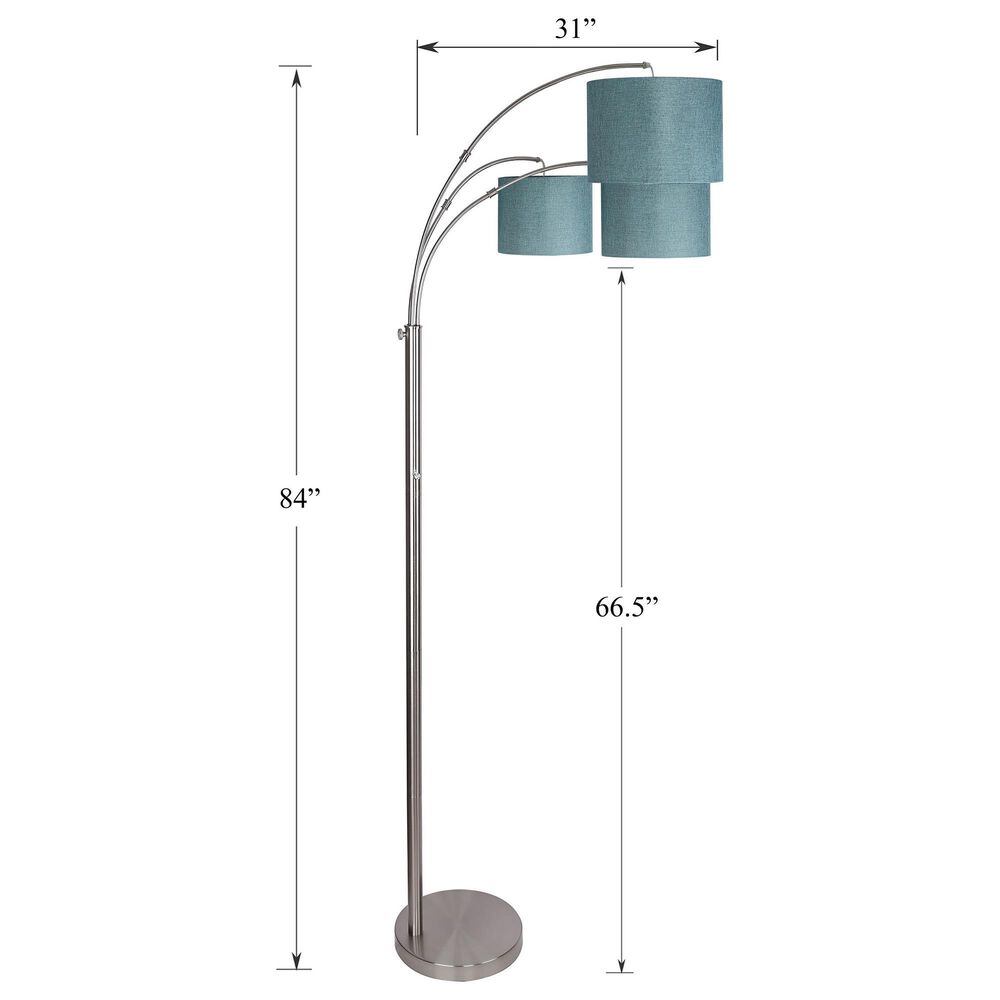 Grandview Gallery Willow Trio Floor Lamp in Brushed Nickel, , large