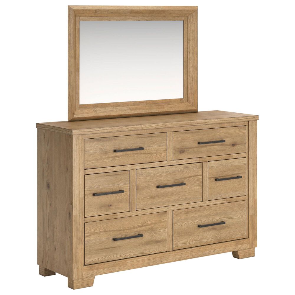 Ashley Galliden Dresser and Mirror in Light Brown, , large