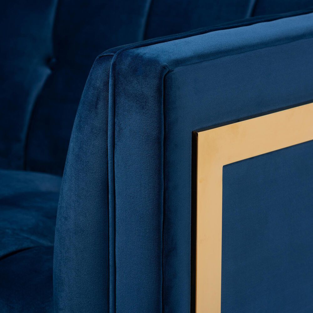 Baxton Studio Ambra Stationary Sofa in Royal Blue Velvet, , large