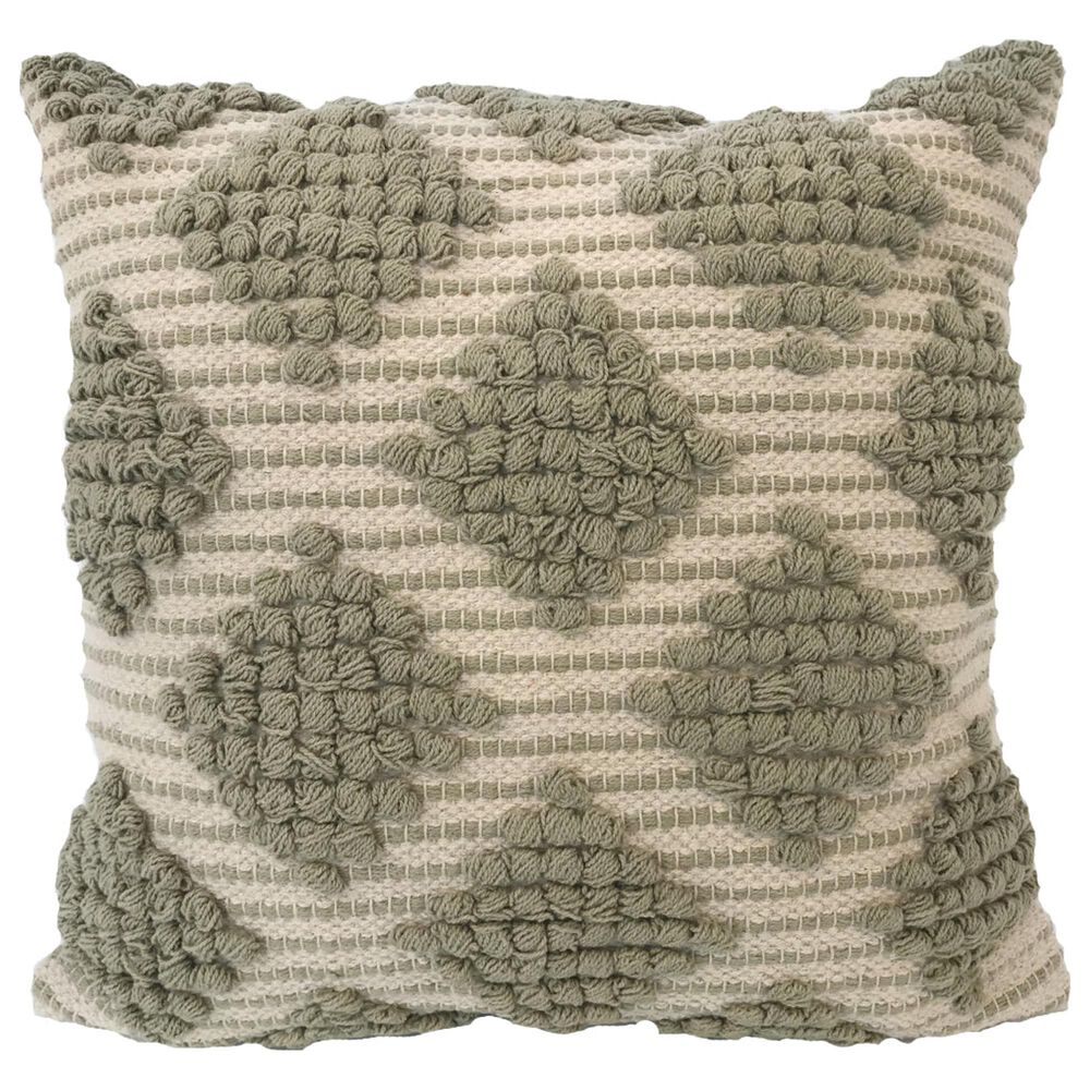 India House Boho 20" Square Throw Pillow in Evergreen, , large