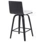 Armen Living Vienna Swivel Counter Height Stool with Snow White Upholstery in Black Brushed, , large