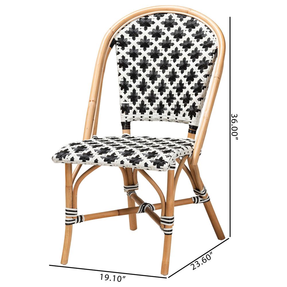 Baxton Studio Ambre Side Chair in Black and White (Set of 2), , large