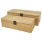 Maple and Jade 2-Piece Carved Linear Decorative Box Set in Light Brown, , large