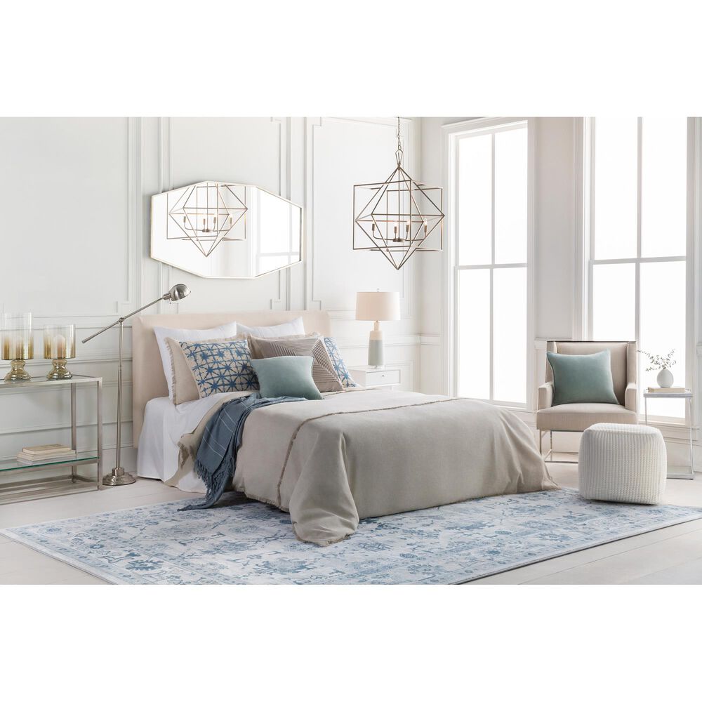 Surya Healey Table Lamp in Cream and Ice Blue, , large