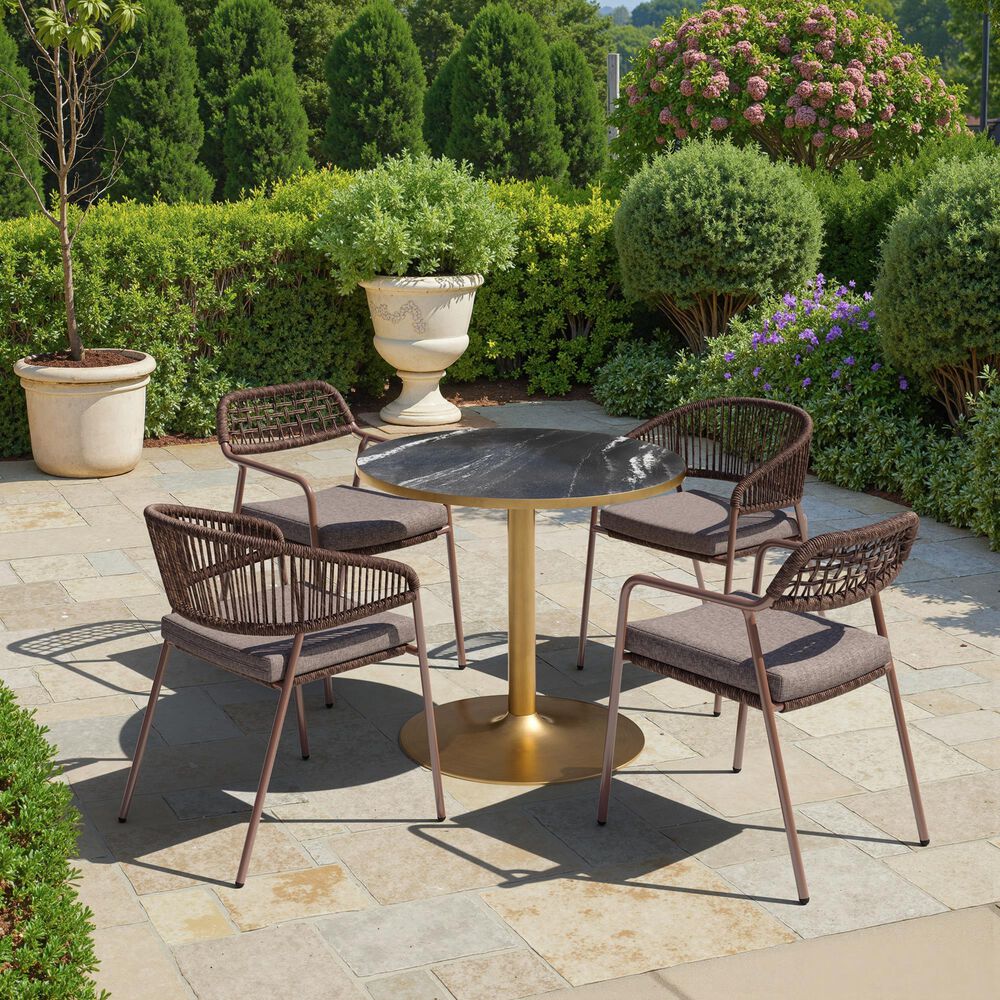 Zuo Modern Rio Outdoor Dining Chair in Brown (Set of 2), , large