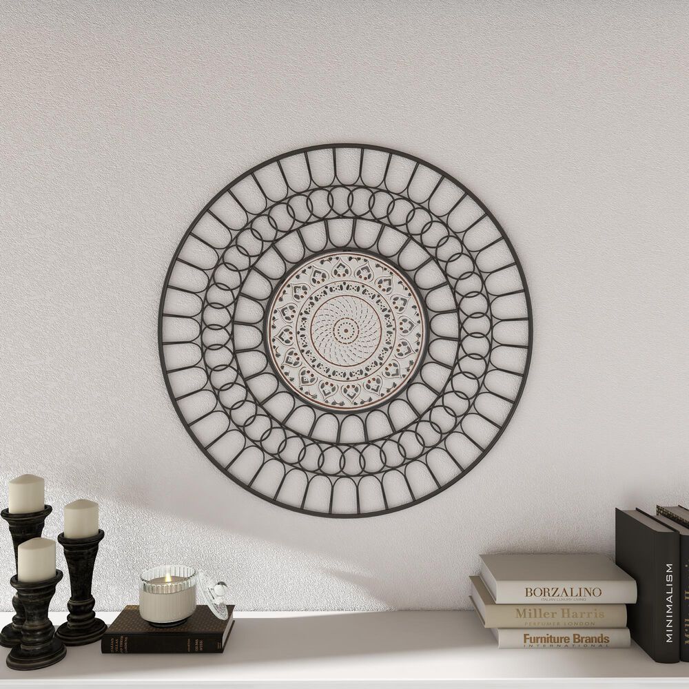 Maple and Jade 32&quot; x 32&quot; Farmhouse Wall Decor in Black and White, , large
