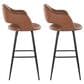 Lumisource Margarite Barstool with Brown Cushion in Black (Set of 2), , large