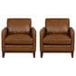 Italiano Furniture Weston Leather Chair in Highland Brown (Set of 2), , large