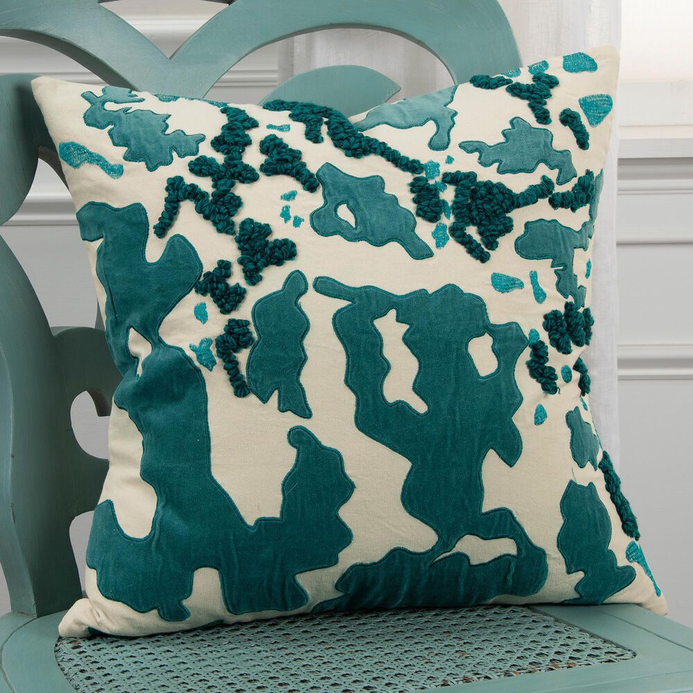Rizzy Home 20" Down Filled Pillow in Teal, , large