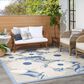 Nourison Aloha ALH33 7"10" x 10"6" Blue and Grey Indoor/Outdoor Area Rug, , large