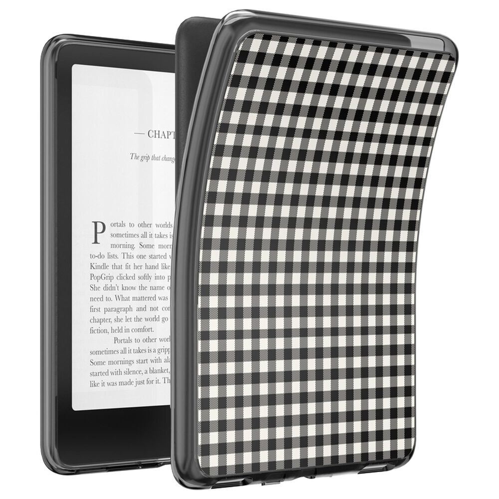 PopSockets MagSafe Case for Kindle 12th Gen in Black and White Gingham, , large