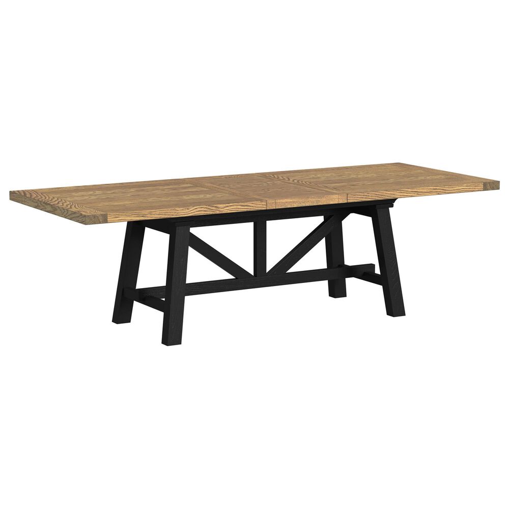 Hawthorne Furniture Hendricks Dining Table, 4 Dining Chairs and Bench in Rustic Wheat and Raven Finish, , large