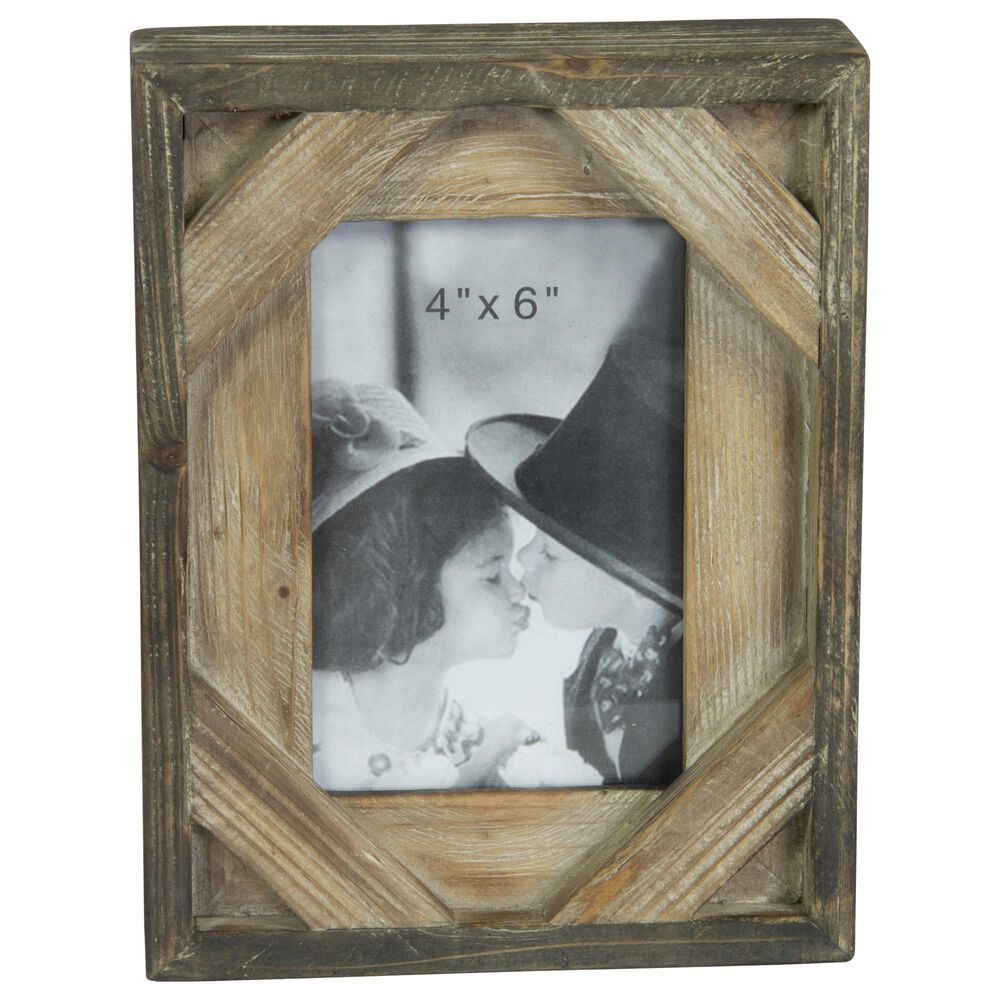 VIP Home and Garden 9" x 7" Farmhouse Picture Frame in Brown, , large