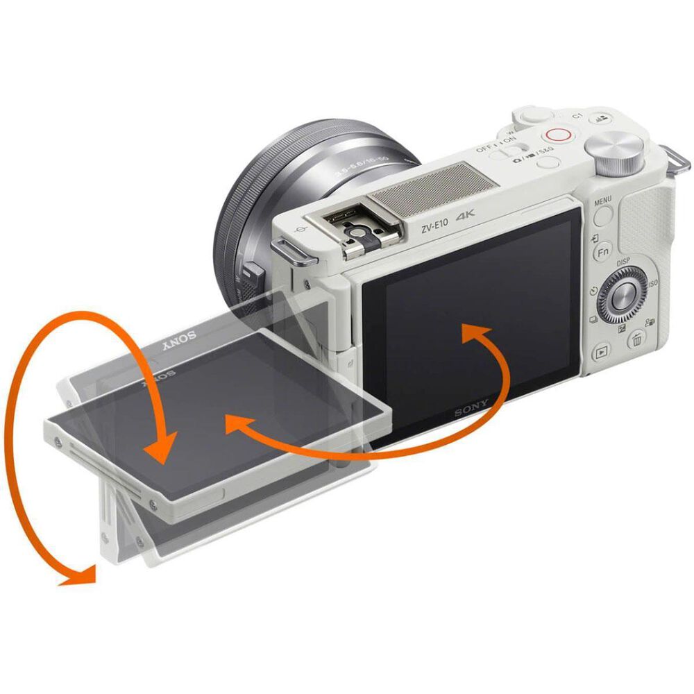 Sony Alpha ZVE10 Kit Mirrorless Vlog Camera with 1650mm Lens in White NFM