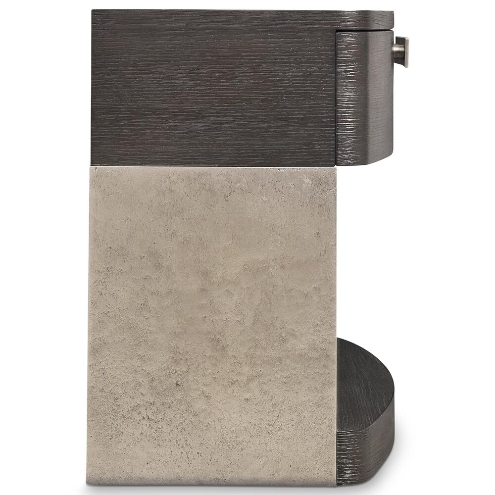 Bernhardt Geneve 1 Drawer Nightstand in Robor and Ferrum with AC Outlets and USB Ports, , large