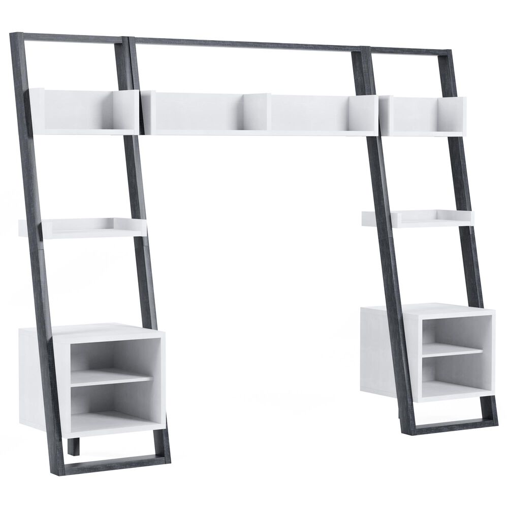 Furniture of America Friedman 3-Piece Floating Console Set in White and Gray, , large