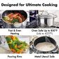 Green Pan Trident Hybrid Nonstick Stockpot with Lid in Stainless Steel, , large
