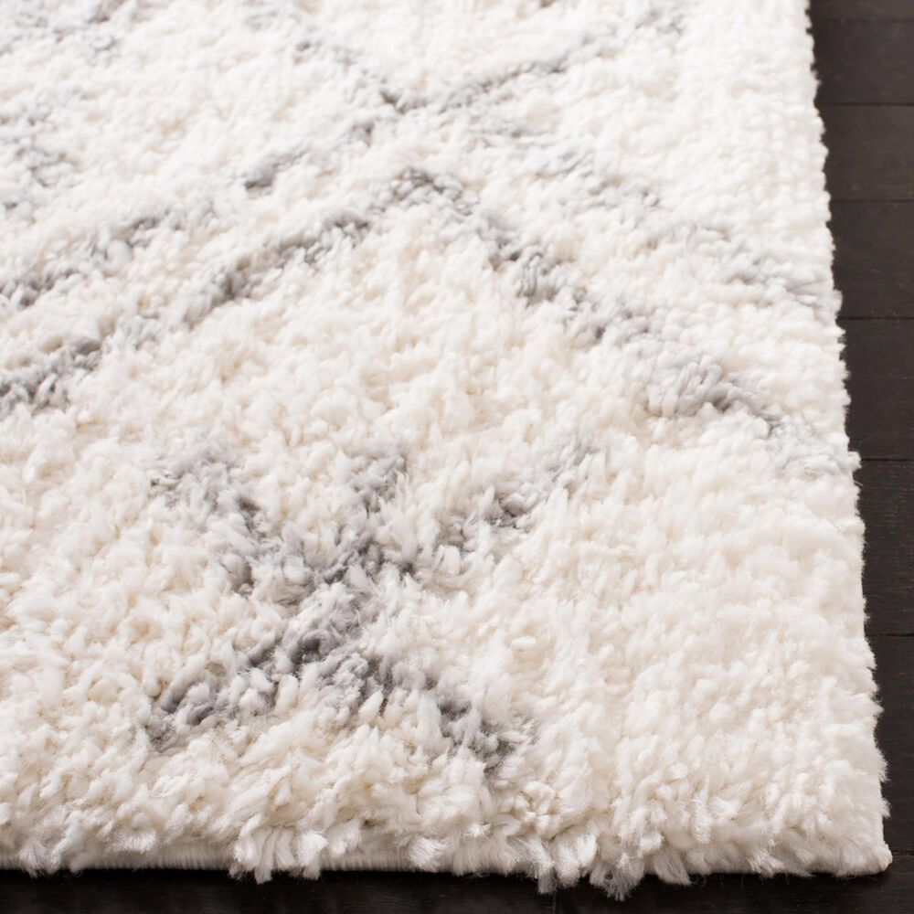 Safavieh Parma Shag PMA583A 2&#39;3&quot; x 9&#39; Cream and Grey Runner, , large