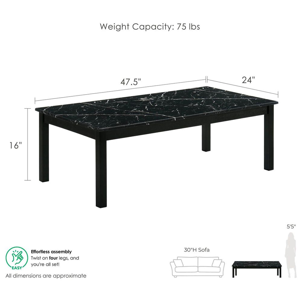 Furniture of America Modesk 3-Piece Table Set in Black, , large