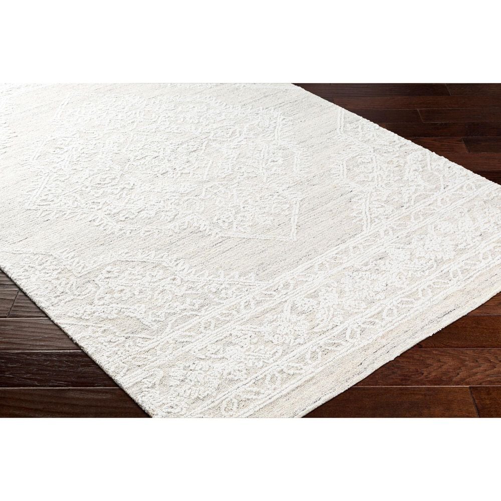 Surya Piazza PZZ-2300 6&#39; x 9&#39; White, Light Gray Area Rug, , large