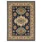 Oriental Weavers Lilihan Medallion Border 2" x 3" Navy Area Rug, , large