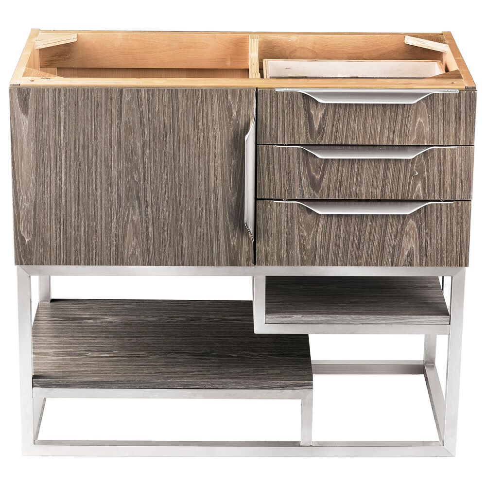 James Martin Columbia 36" Single Bathroom Vanity Cabinet in Ash Gray and Brushed Nickel, , large