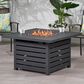 Noble House Rene Square Liquid Propane Fire Pit in Black, , large