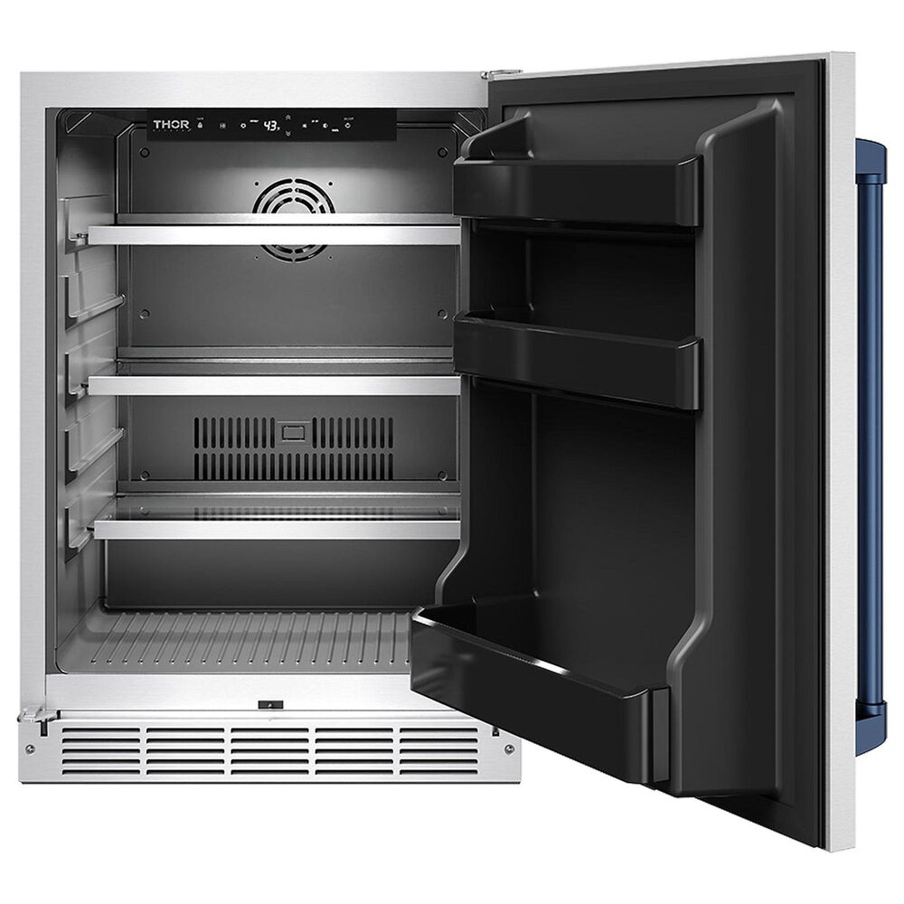Thor Kitchen Gordon Ramsay 5 Cu. Ft. Outdoor Undercounter Beverage Cooler with Blue Handle Kit in Stainless Steel, , large