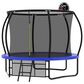 HOMLUX 10" Outdoor Trampoline with Enclosure Net and Ladder in Blue, , large