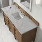 James Martin Brittany 60" Single Bathroom Vanity in Pecan with 3 cm Victorian Silver Silestone Top, Rectangular Sink and FreePower Wireless Charger, , large