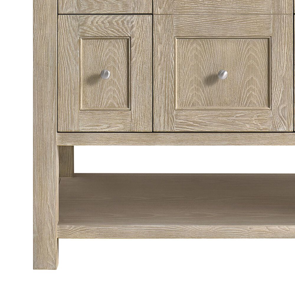 James Martin Vanities Breckenridge 36&quot; Single Vanity in Whitewashed Oak with Single Hole 3 cm White Zeus Quartz Top &amp; Backsplash, , large