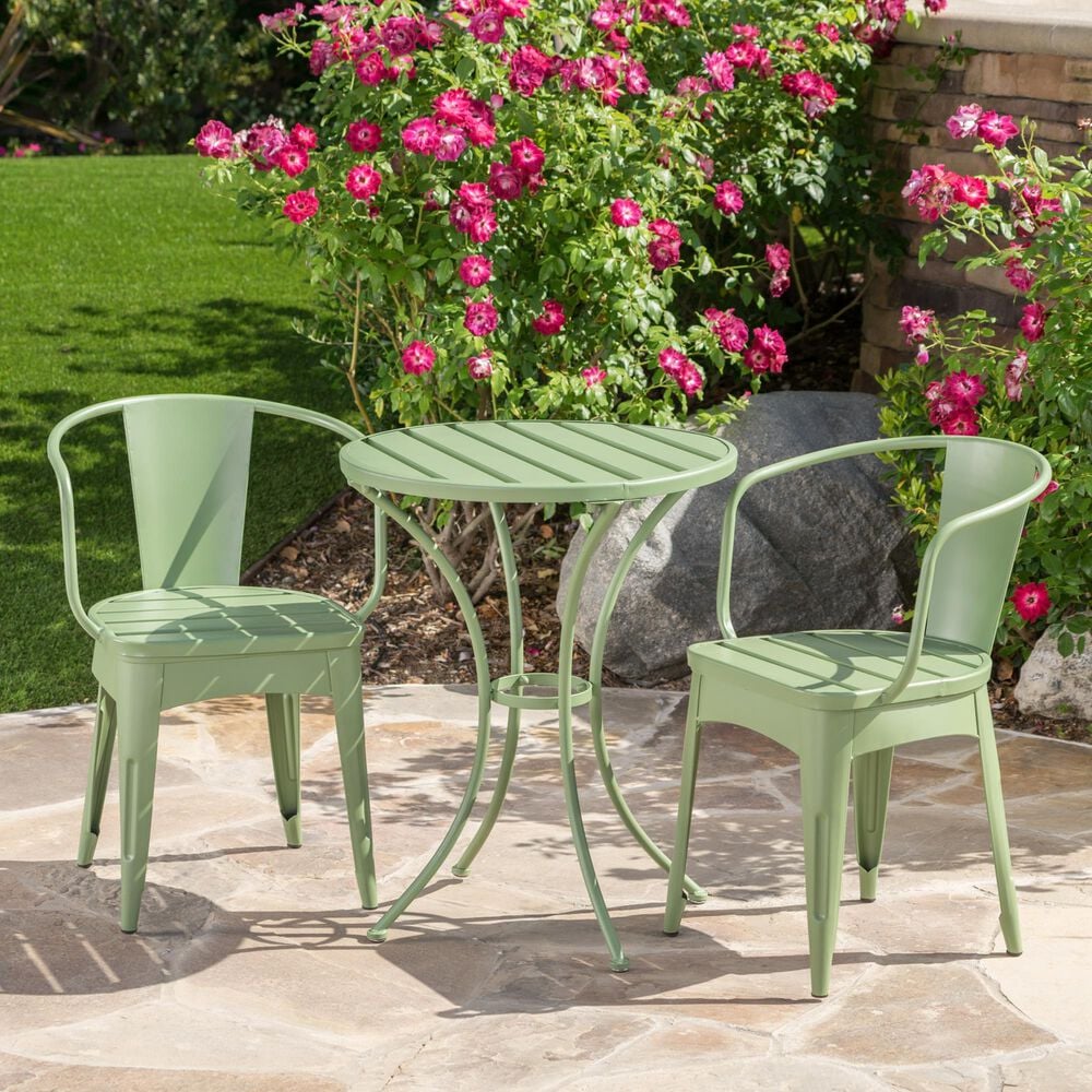 Hearth and Haven Colmar 3-Piece Bistro Set in Green, , large