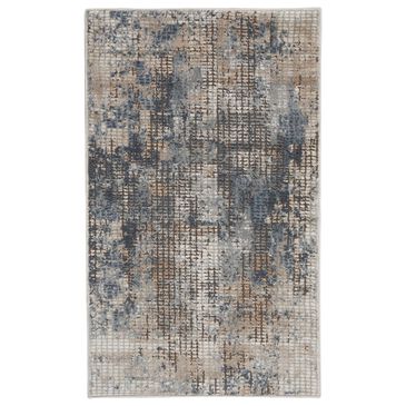 Nourison Quarry Abstract 2"2" x 3"9" Blue and Beige Area Rug, , large