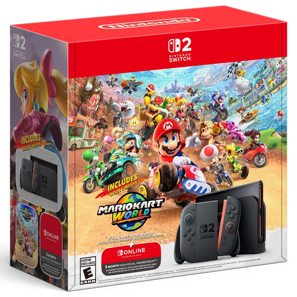 Nintendo Switch 2 and Mario Kart World Bundle in Light Gray, , large