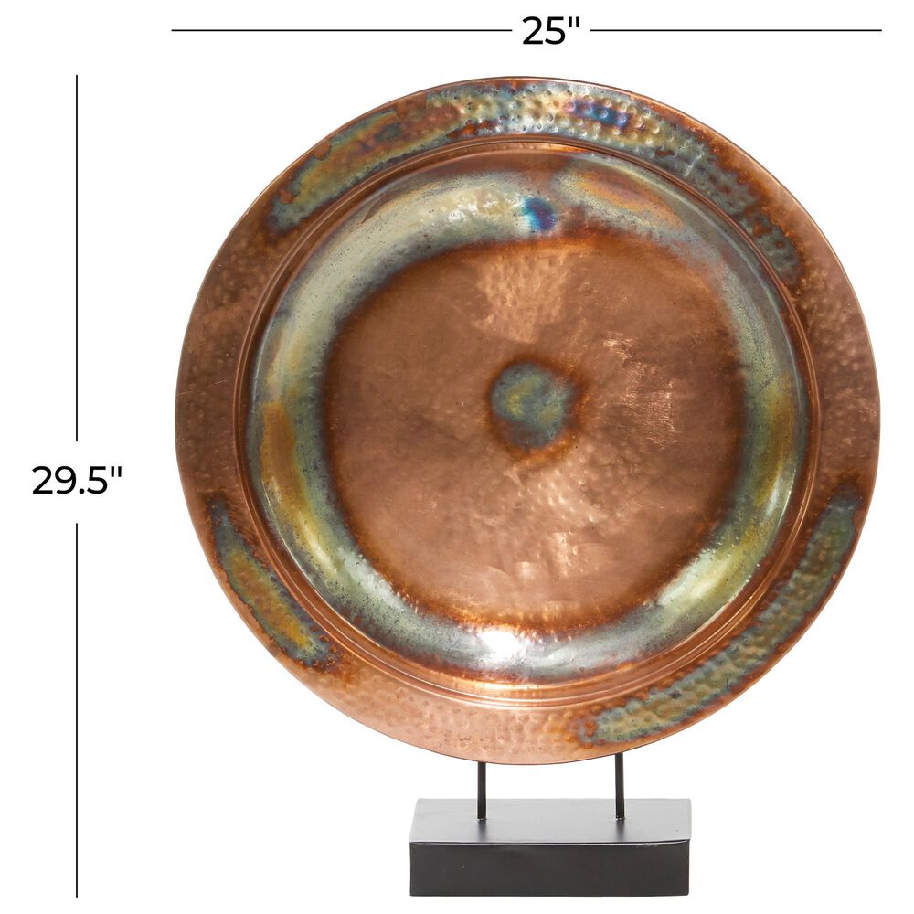 Maple and Jade 30&quot; Round Charger Plate Sculpture in Copper, , large