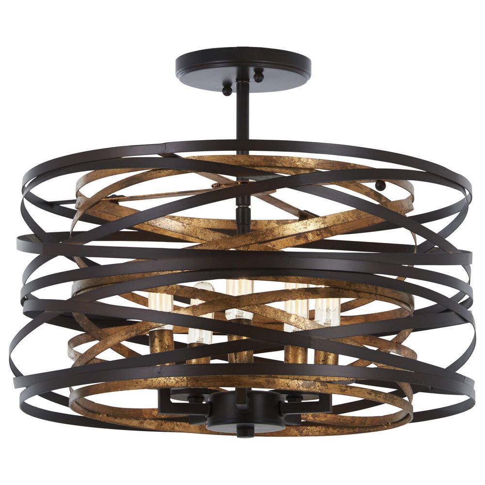 Minka-Lavery Vortic Flow 5-Light Pendant in Dark Bronze, , large