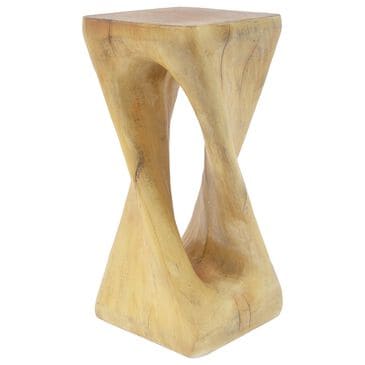 Hearth and Haven Outdoor End Table with Twist Design in Natural, , large