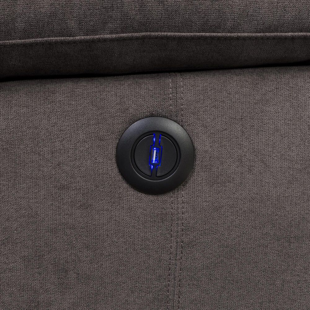CorLiving Lea Power Reclining Console Sofa with Cupholders &amp; USB Port in Grey, , large