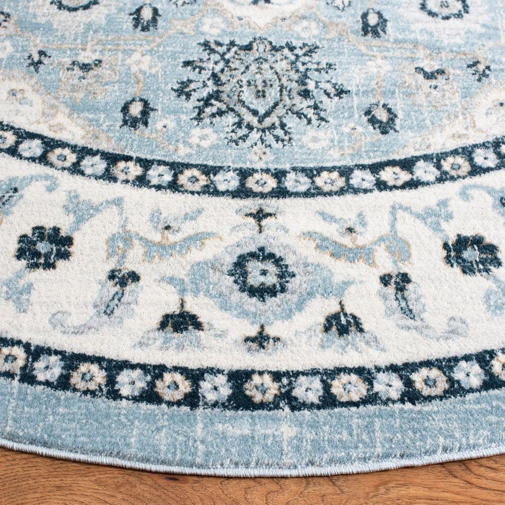 Safavieh Isabella ISA936M 6&#39;7&quot; Round Light Blue and Cream Area Rug, , large